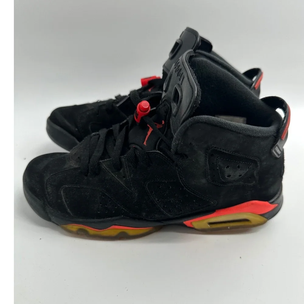 Jordan 6 Retro Infrared 2019 Black Red Sneakers 384665-060 Mens 7Y